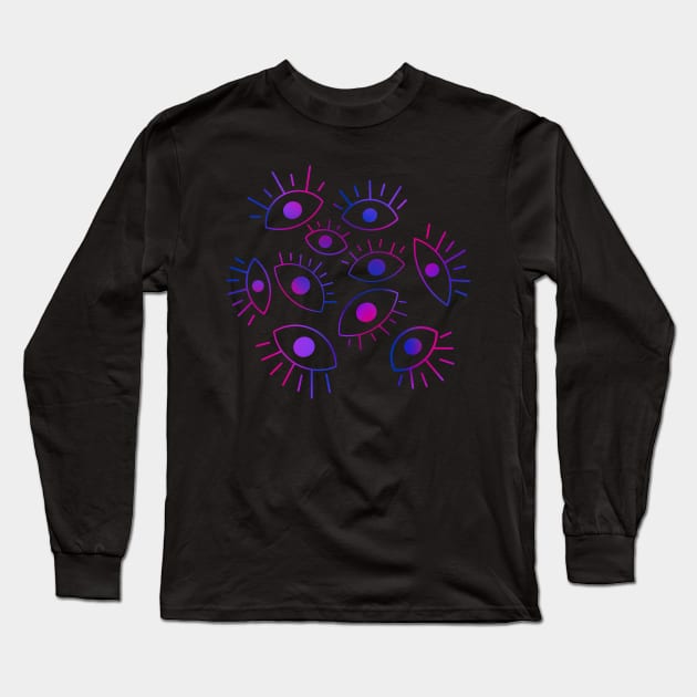 Eyes of the Void - Bi Pride Long Sleeve T-Shirt by rollingtape